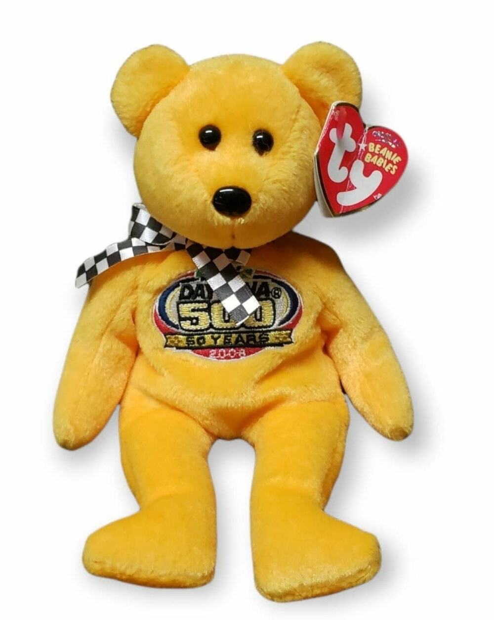 TY Daytona 500 • Nascar • 50th Anniversary Racing Gold Beanie Baby